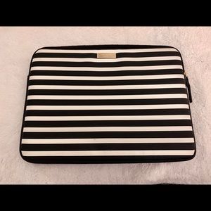 Kate Spade Black/White Striped 13” Laptop Sleeve